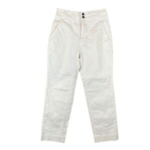 Everlane Organic Cotton Straight Leg Pant Bone White High Rise Chino Size 0
